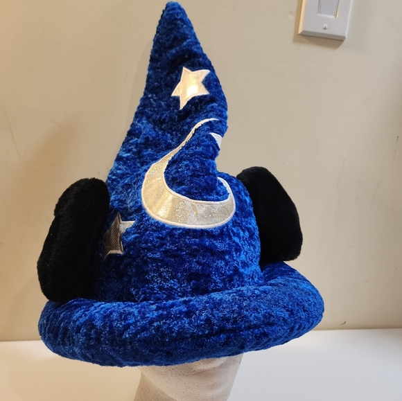 Disney parks Blue Mickey Mouse Sorceder Fantasia Plush hat OS - Picture 2 of 8